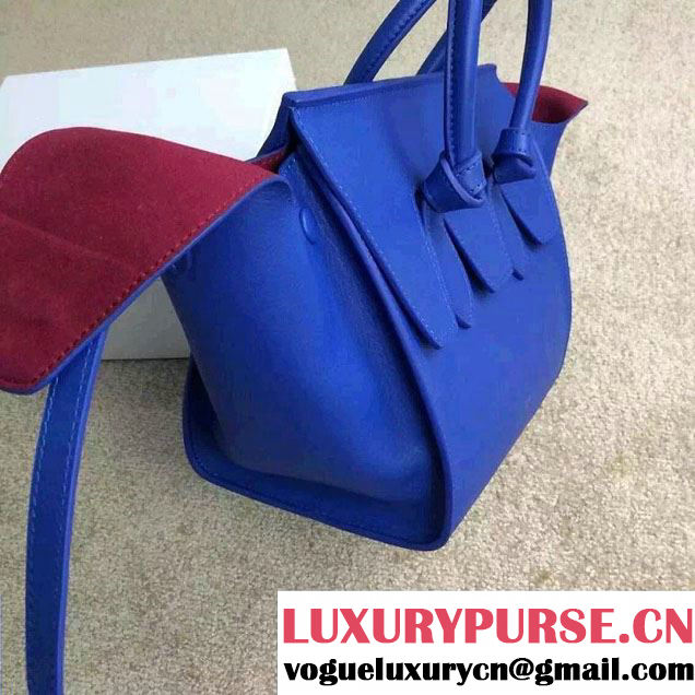 Celine Tie Tote Mini Bag in Calfskin Leather Blue 2015