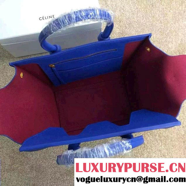 Celine Tie Tote Mini Bag in Calfskin Leather Blue 2015