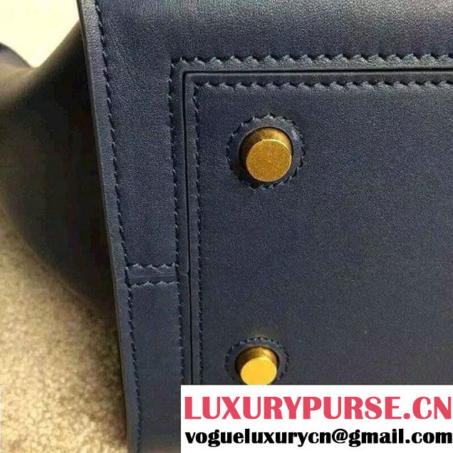 Celine Tie Tote Mini Bag in Calfskin Leather Royal Blue 2015