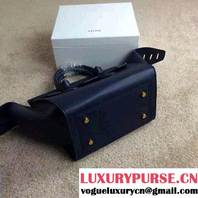 Celine Tie Tote Mini Bag in Calfskin Leather Royal Blue 2015