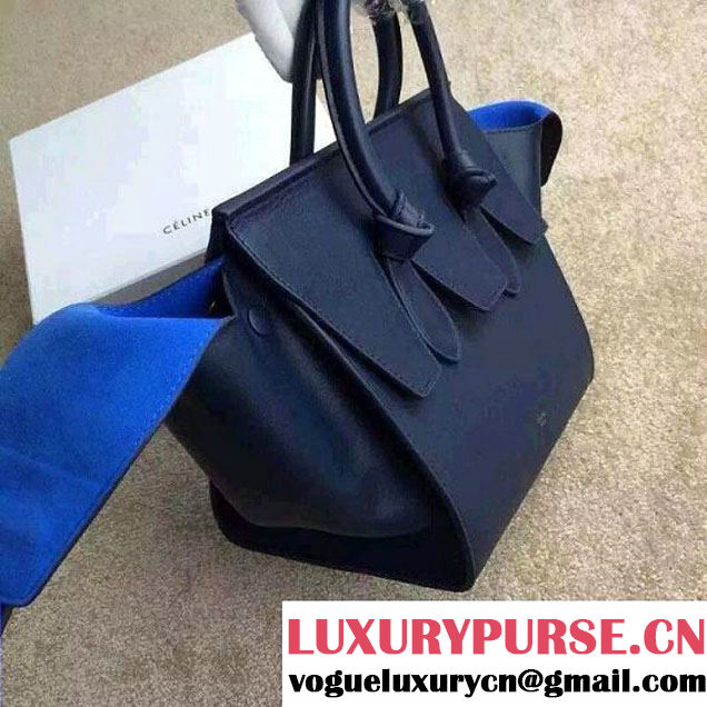 Celine Tie Tote Mini Bag in Calfskin Leather Royal Blue 2015