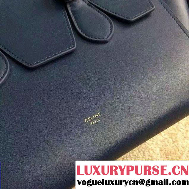 Celine Tie Tote Mini Bag in Calfskin Leather Royal Blue 2015
