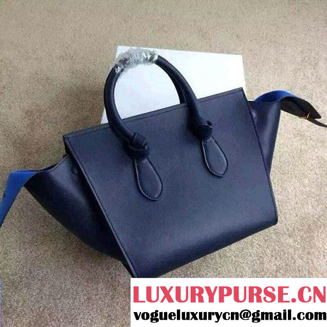 Celine Tie Tote Mini Bag in Calfskin Leather Royal Blue 2015