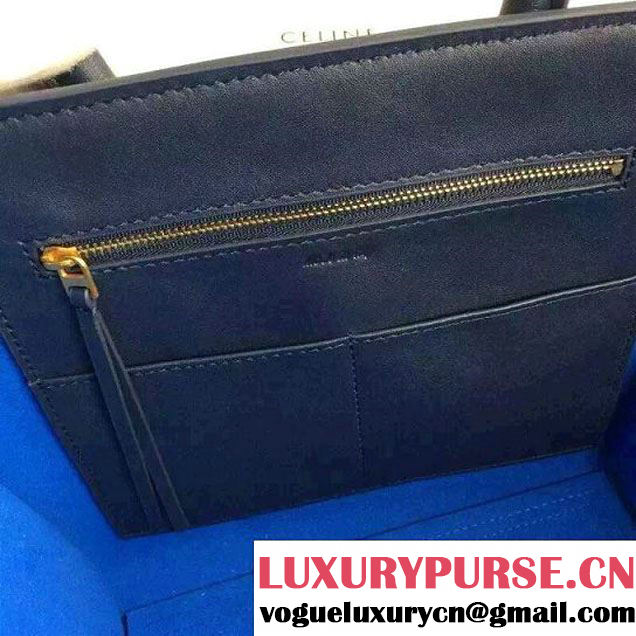 Celine Tie Tote Mini Bag in Calfskin Leather Royal Blue 2015