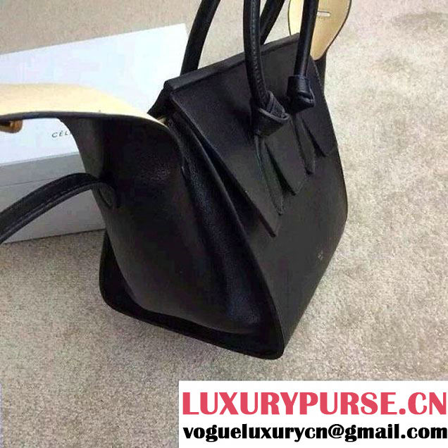Celine Tie Tote Mini Bag in Calfskin Leather Black 2015