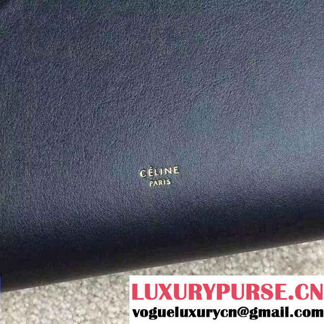 Celine Tie Tote Mini Bag in Natural Leather Black 2015