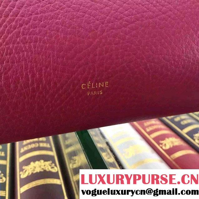 Celine Tie Tote Small Bag in Grained/Calfskin Leather Burgundy 2015