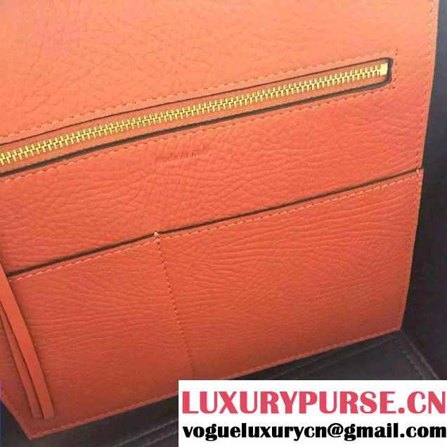 Celine Tie Tote Small Bag in Grained/Calfskin Leather Brick 2015