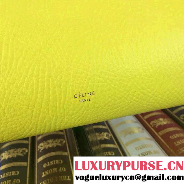 Celine Tie Tote Small Bag in Grained/Calfskin Leather Yellow 2015