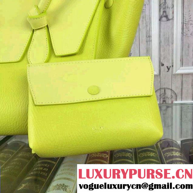 Celine Tie Tote Small Bag in Grained/Calfskin Leather Yellow 2015