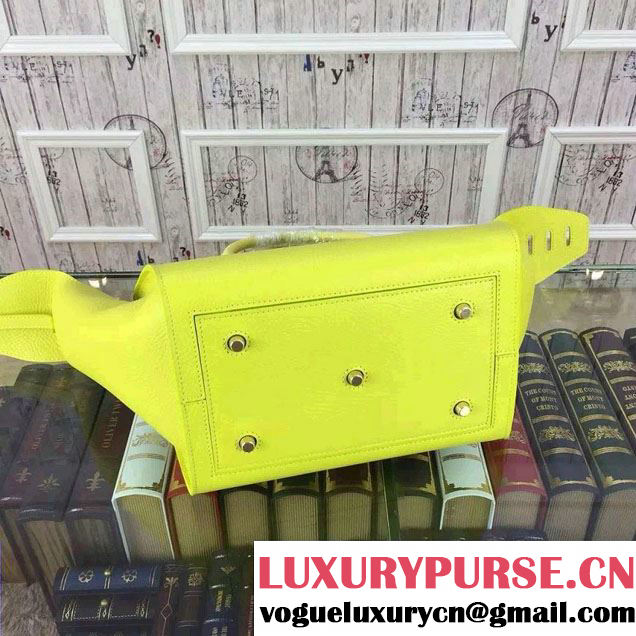Celine Tie Tote Small Bag in Grained/Calfskin Leather Yellow 2015