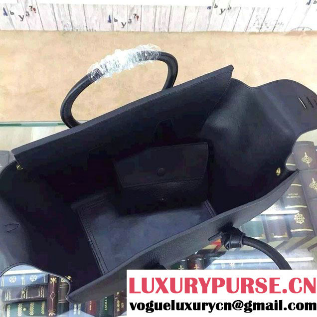 Celine Tie Tote Small Bag in Grained/Calfskin Leather Black 2015
