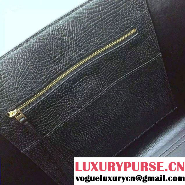Celine Tie Tote Small Bag in Grained/Calfskin Leather Black 2015