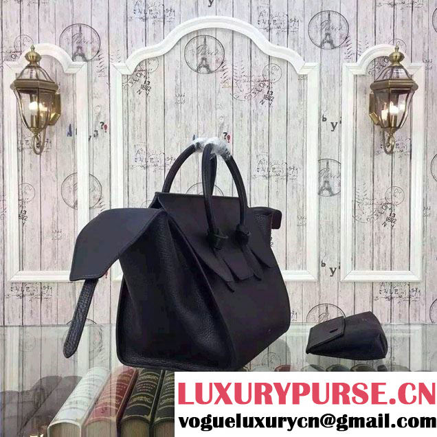 Celine Tie Tote Small Bag in Grained/Calfskin Leather Black 2015
