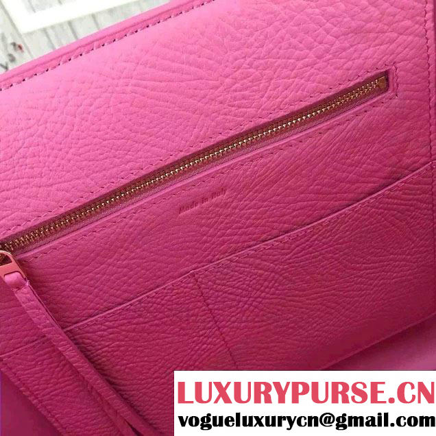 Celine Tie Tote Small Bag in Grained/Calfskin Leather Pink 2015