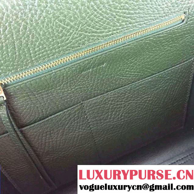 Celine Tie Tote Small Bag in Grained/Calfskin Leather Green/Pink 2015