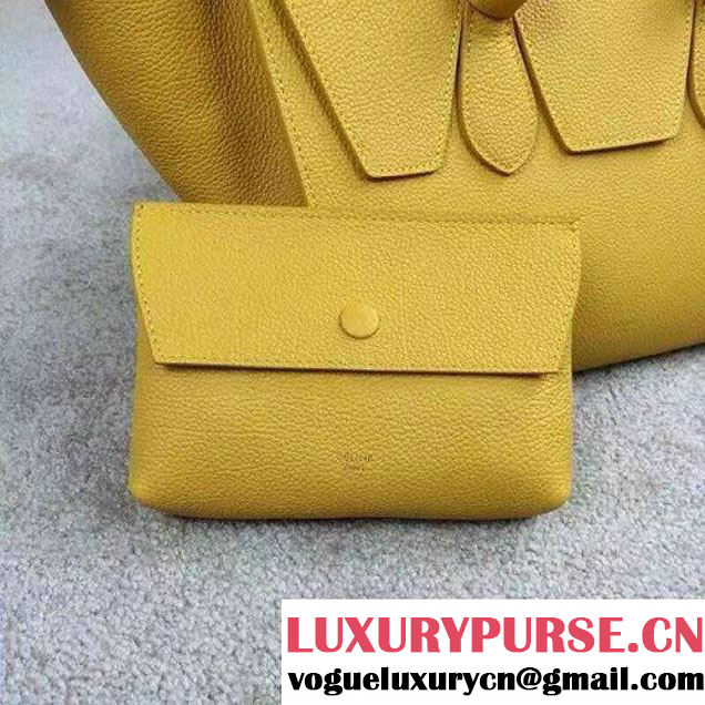 Celine Tie Tote Small Bag in Clemence Leather Yellow 2015