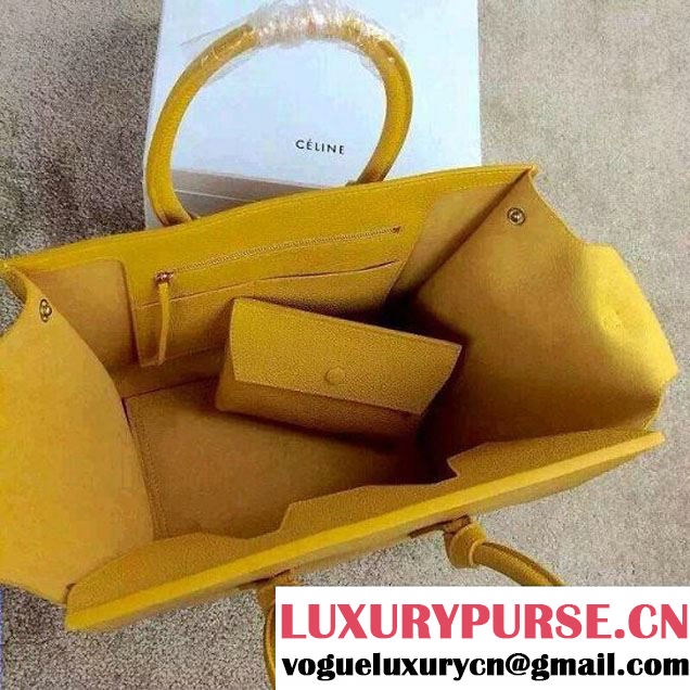 Celine Tie Tote Small Bag in Clemence Leather Yellow 2015