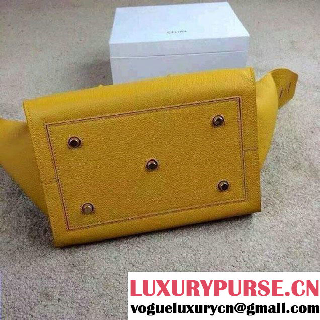 Celine Tie Tote Small Bag in Clemence Leather Yellow 2015