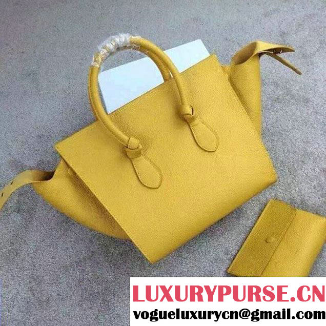 Celine Tie Tote Small Bag in Clemence Leather Yellow 2015