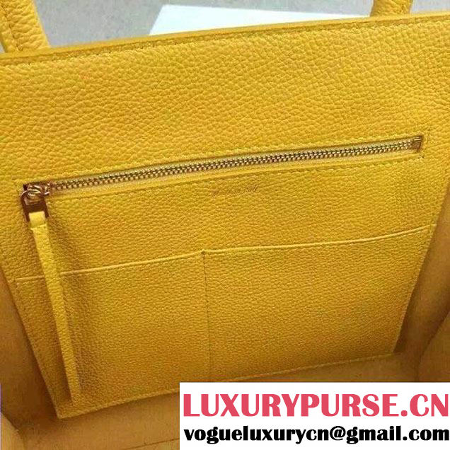 Celine Tie Tote Small Bag in Clemence Leather Yellow 2015
