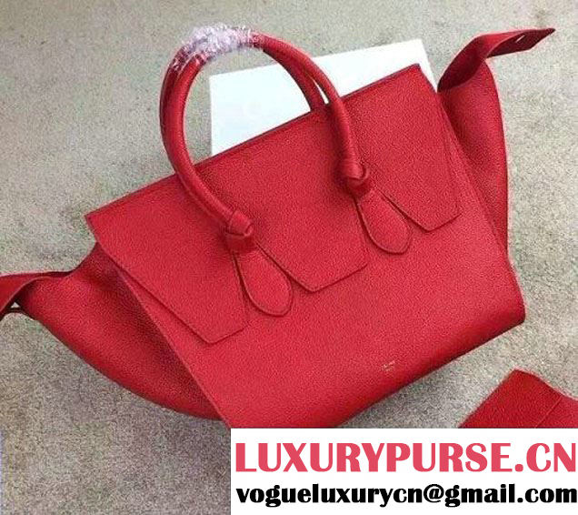 Celine Tie Tote Small Bag in Clemence Leather Red 2015