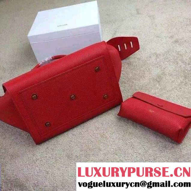 Celine Tie Tote Small Bag in Clemence Leather Red 2015