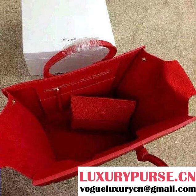 Celine Tie Tote Small Bag in Clemence Leather Red 2015