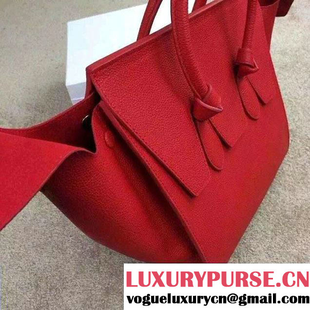 Celine Tie Tote Small Bag in Clemence Leather Red 2015
