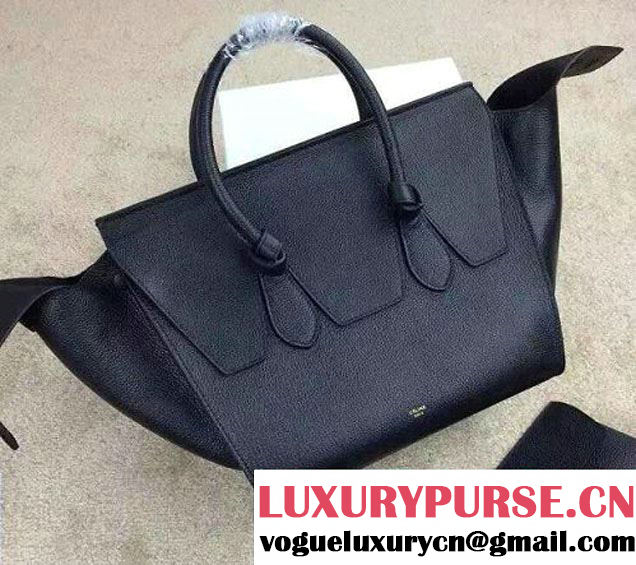 Celine Tie Tote Small Bag in Clemence Leather Black 2015