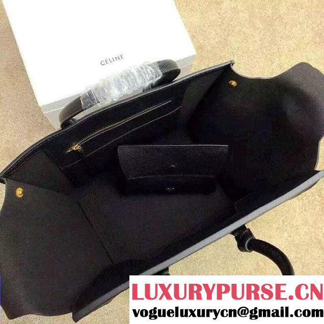Celine Tie Tote Small Bag in Clemence Leather Black 2015