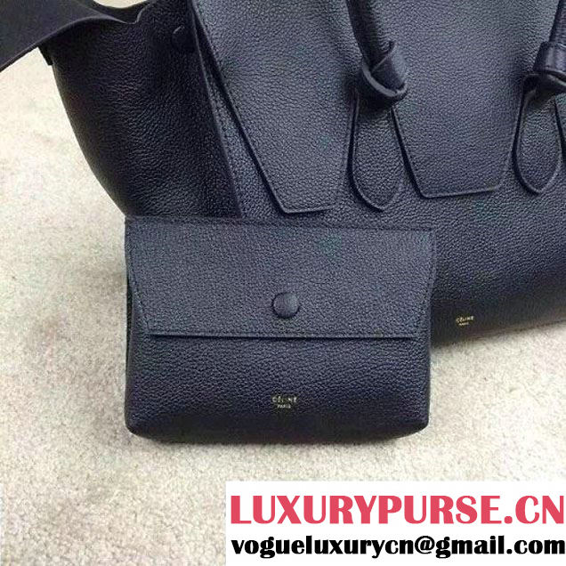 Celine Tie Tote Small Bag in Clemence Leather Black 2015