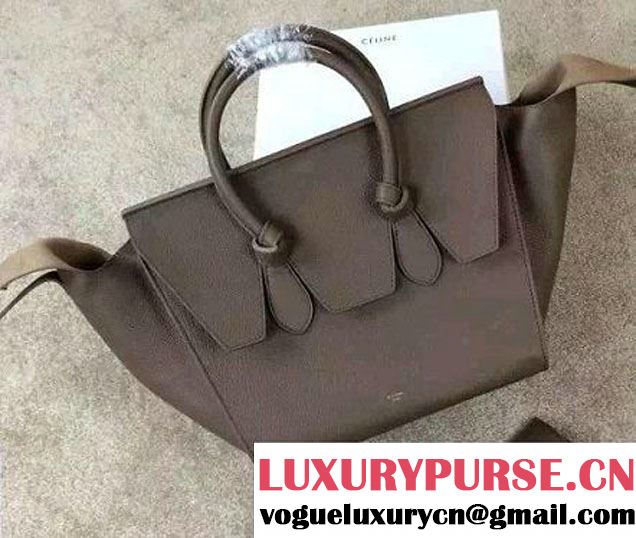 Celine Tie Tote Small Bag in Clemence Leather Taupe 2015