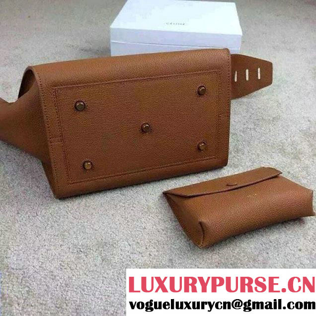 Celine Tie Tote Small Bag in Clemence Leather Khaki 2015