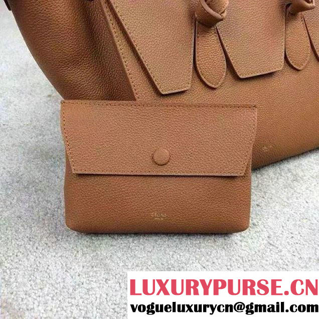 Celine Tie Tote Small Bag in Clemence Leather Khaki 2015