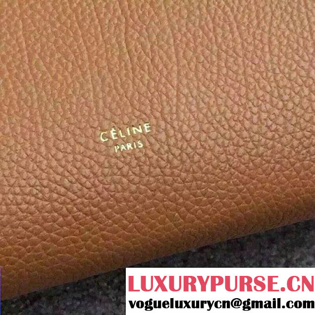 Celine Tie Tote Small Bag in Clemence Leather Khaki 2015