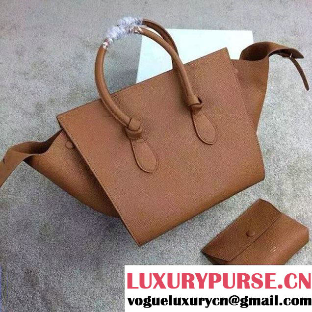 Celine Tie Tote Small Bag in Clemence Leather Khaki 2015