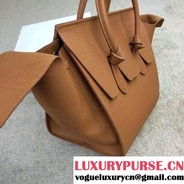 Celine Tie Tote Small Bag in Clemence Leather Khaki 2015