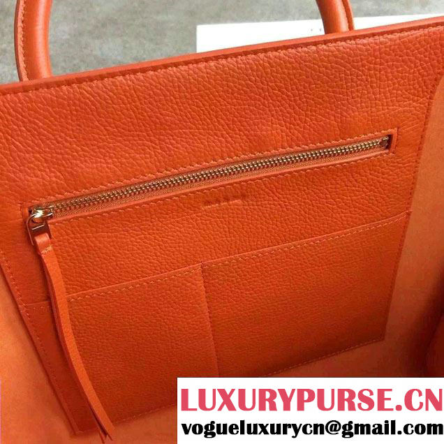 Celine Tie Tote Small Bag in Clemence Leather Orange 2015