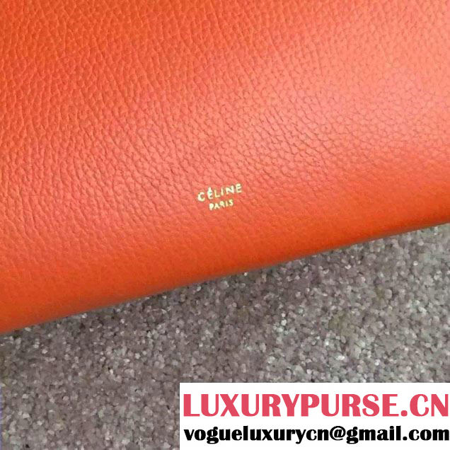 Celine Tie Tote Small Bag in Clemence Leather Orange 2015