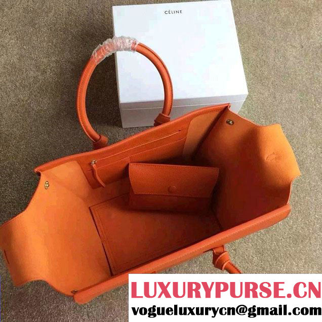Celine Tie Tote Small Bag in Clemence Leather Orange 2015