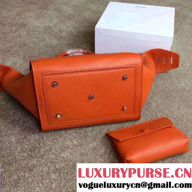 Celine Tie Tote Small Bag in Clemence Leather Orange 2015