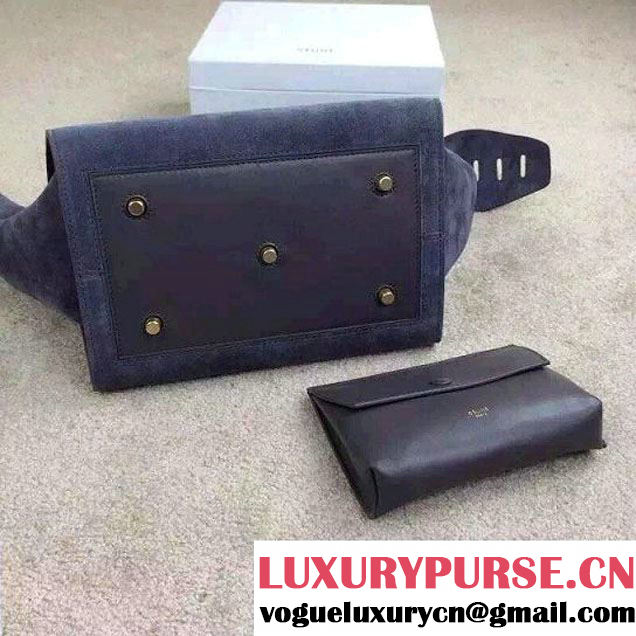 Celine Tie Tote Small Bag in Suede/Calfskin Leather Gray 2015