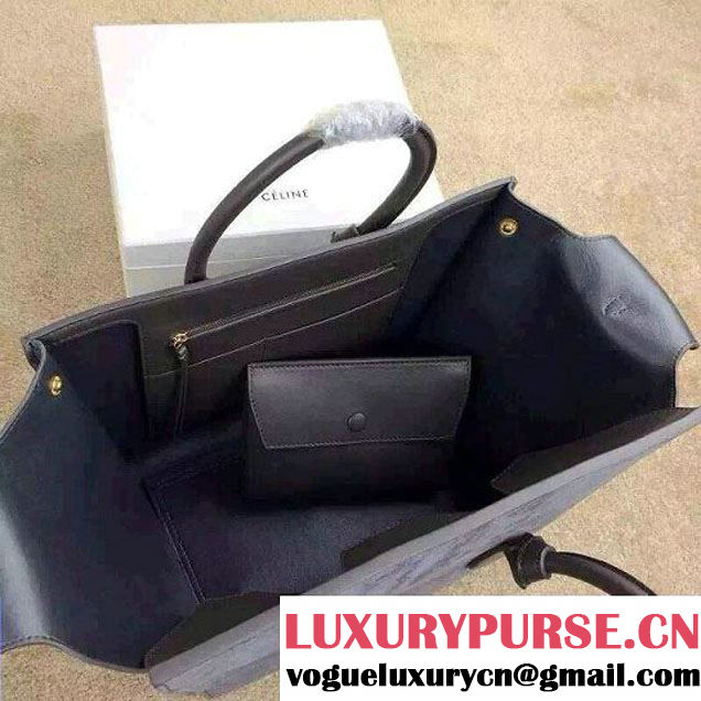 Celine Tie Tote Small Bag in Suede/Calfskin Leather Gray 2015