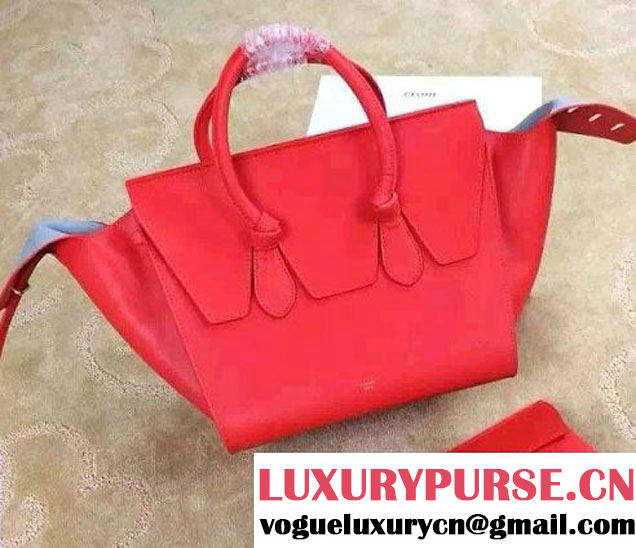 Celine Tie Tote Small Bag in Calfskin Leather Red 2015