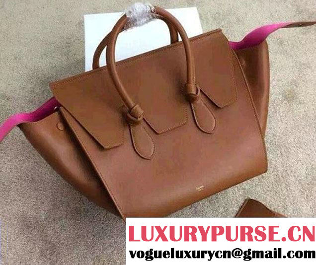 Celine Tie Tote Small Bag in Calfskin Leather Brown 2015