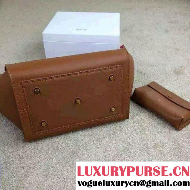 Celine Tie Tote Small Bag in Calfskin Leather Brown 2015