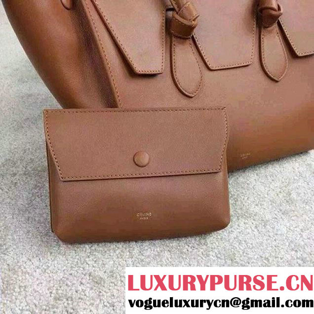 Celine Tie Tote Small Bag in Calfskin Leather Brown 2015