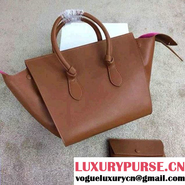 Celine Tie Tote Small Bag in Calfskin Leather Brown 2015
