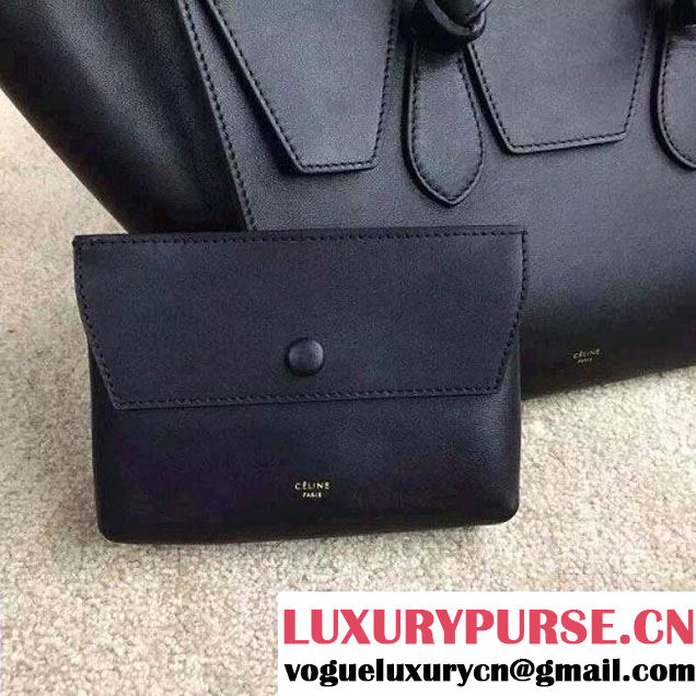 Celine Tie Tote Small Bag in Calfskin Leather Black 2015